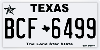 TX license plate BCF6499