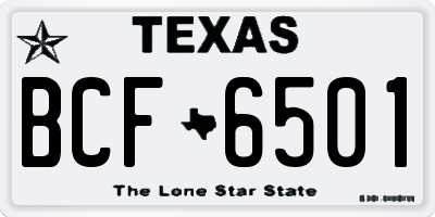 TX license plate BCF6501