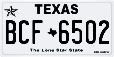 TX license plate BCF6502