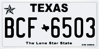 TX license plate BCF6503