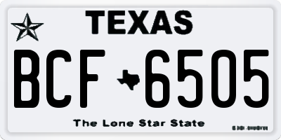 TX license plate BCF6505