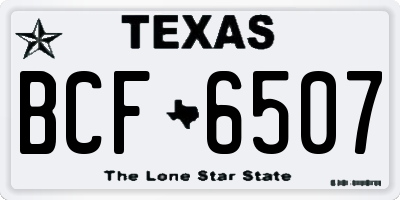 TX license plate BCF6507