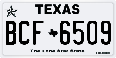 TX license plate BCF6509