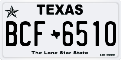 TX license plate BCF6510