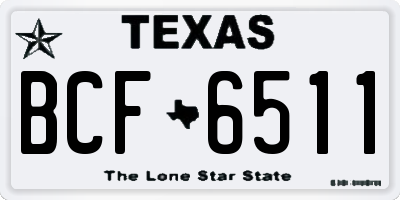 TX license plate BCF6511