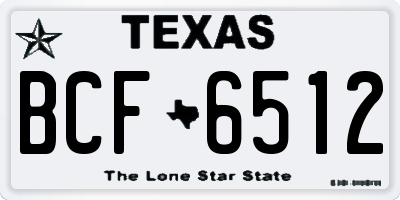 TX license plate BCF6512
