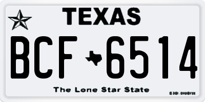 TX license plate BCF6514