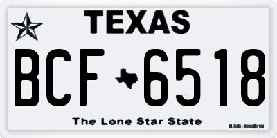 TX license plate BCF6518