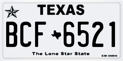 TX license plate BCF6521