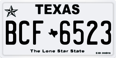 TX license plate BCF6523