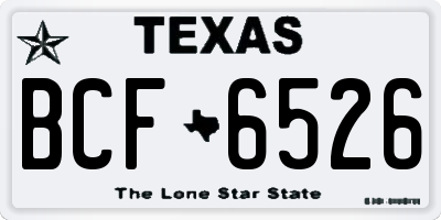 TX license plate BCF6526