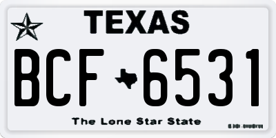 TX license plate BCF6531