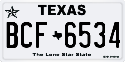 TX license plate BCF6534