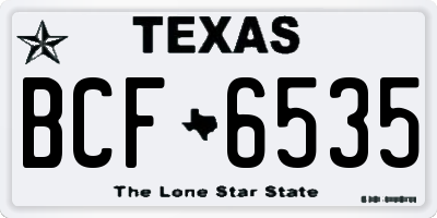 TX license plate BCF6535