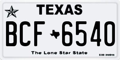 TX license plate BCF6540