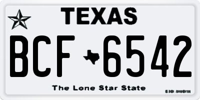 TX license plate BCF6542
