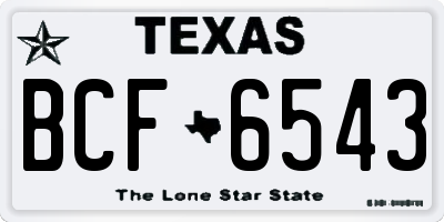 TX license plate BCF6543