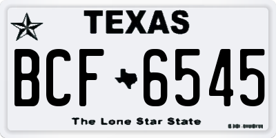 TX license plate BCF6545