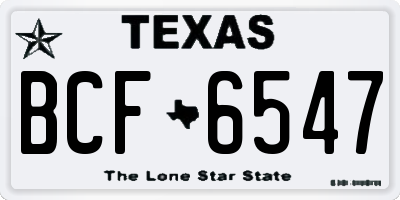 TX license plate BCF6547