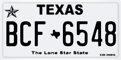 TX license plate BCF6548