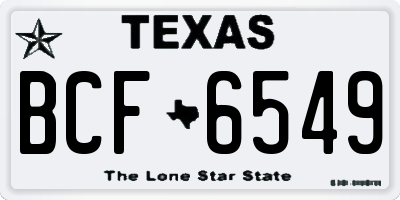 TX license plate BCF6549