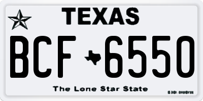 TX license plate BCF6550