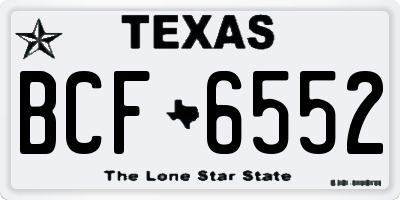 TX license plate BCF6552