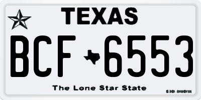 TX license plate BCF6553