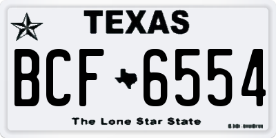 TX license plate BCF6554
