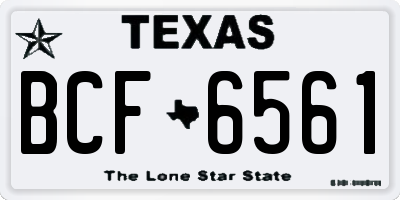 TX license plate BCF6561
