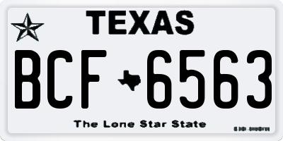 TX license plate BCF6563
