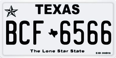 TX license plate BCF6566