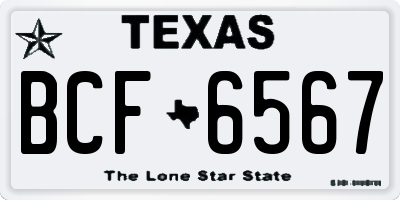 TX license plate BCF6567