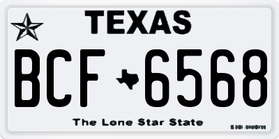 TX license plate BCF6568