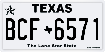 TX license plate BCF6571