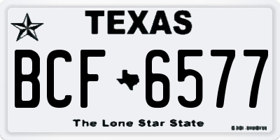 TX license plate BCF6577
