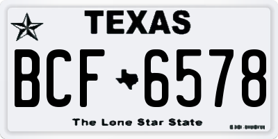 TX license plate BCF6578