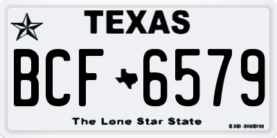 TX license plate BCF6579