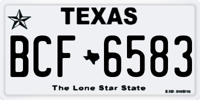 TX license plate BCF6583