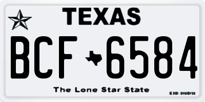 TX license plate BCF6584