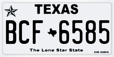 TX license plate BCF6585