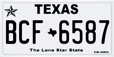 TX license plate BCF6587