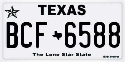 TX license plate BCF6588