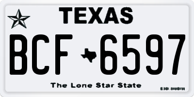 TX license plate BCF6597