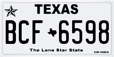 TX license plate BCF6598