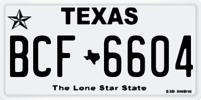 TX license plate BCF6604