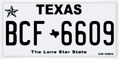 TX license plate BCF6609