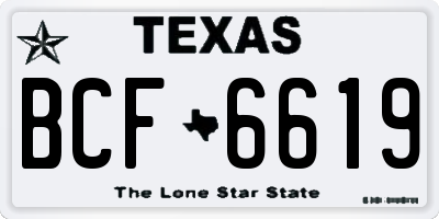 TX license plate BCF6619