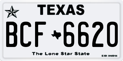 TX license plate BCF6620