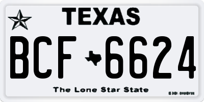 TX license plate BCF6624